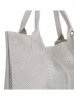 Kožené kabelka shopper bag Genuine Leather světle šedá 777
